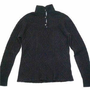 Horny‎ Toad Black Joanna Lambswool Knit Sweater Size Large